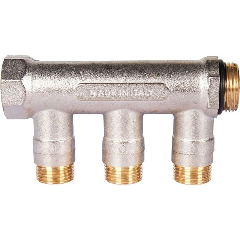 Коллектор 3/4",с синими кранами, 3 отвода 1/2",  STOUT SMB 6211 341203
