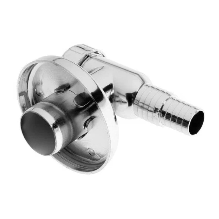 Обратный клапан для стиральной машины на слив d32 мм, 19x22мм, пластик (хром)