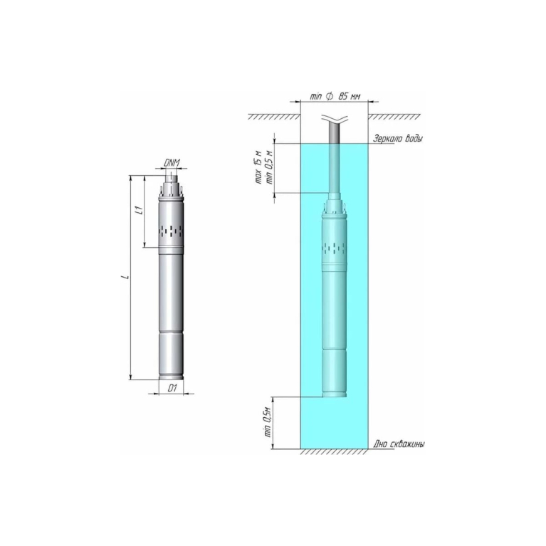 Насос скважинный винтовой 2'' ECO VINT 0(200 Вт)
