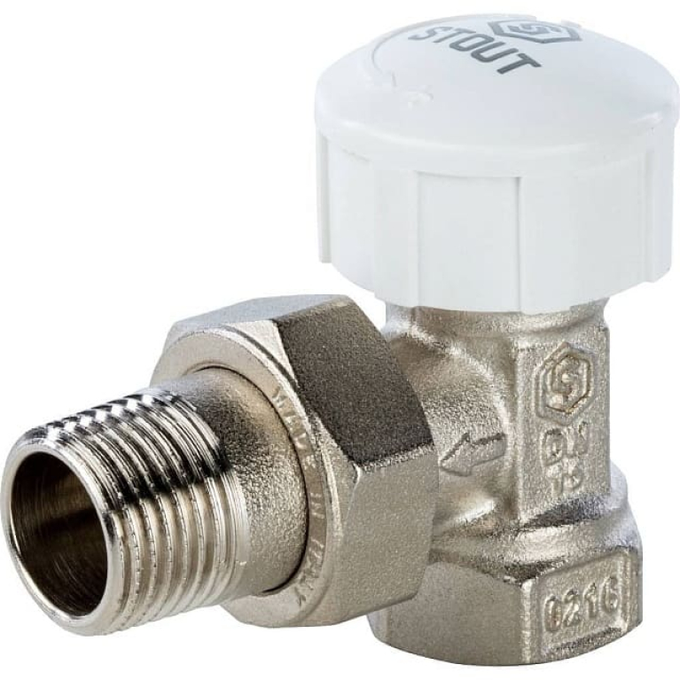 Клапан термостатический  угловой 1/2" SVT-0002-000015 STOUT																					